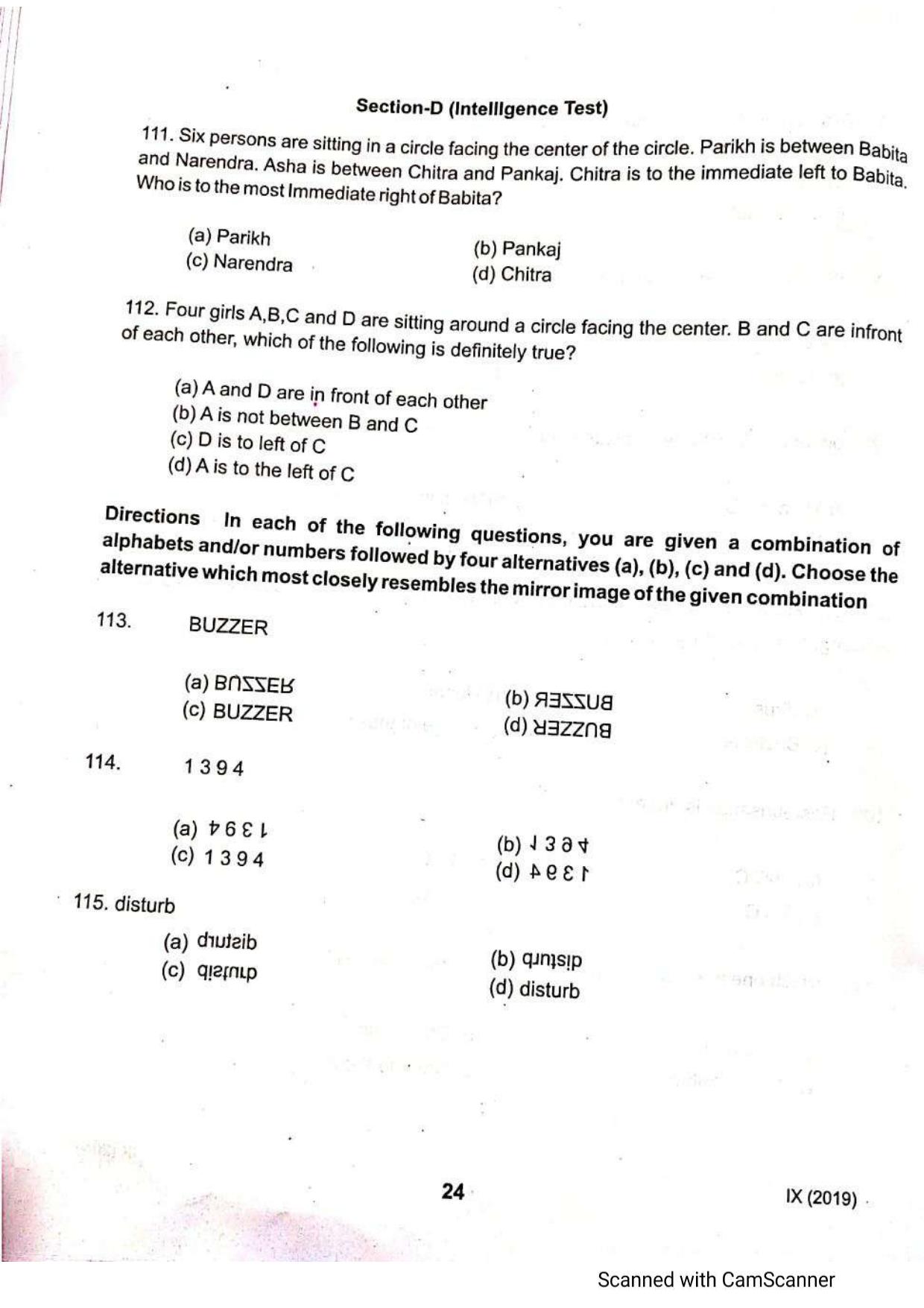 JKSSEE 2019 Class 9 Question Paper - Page 23