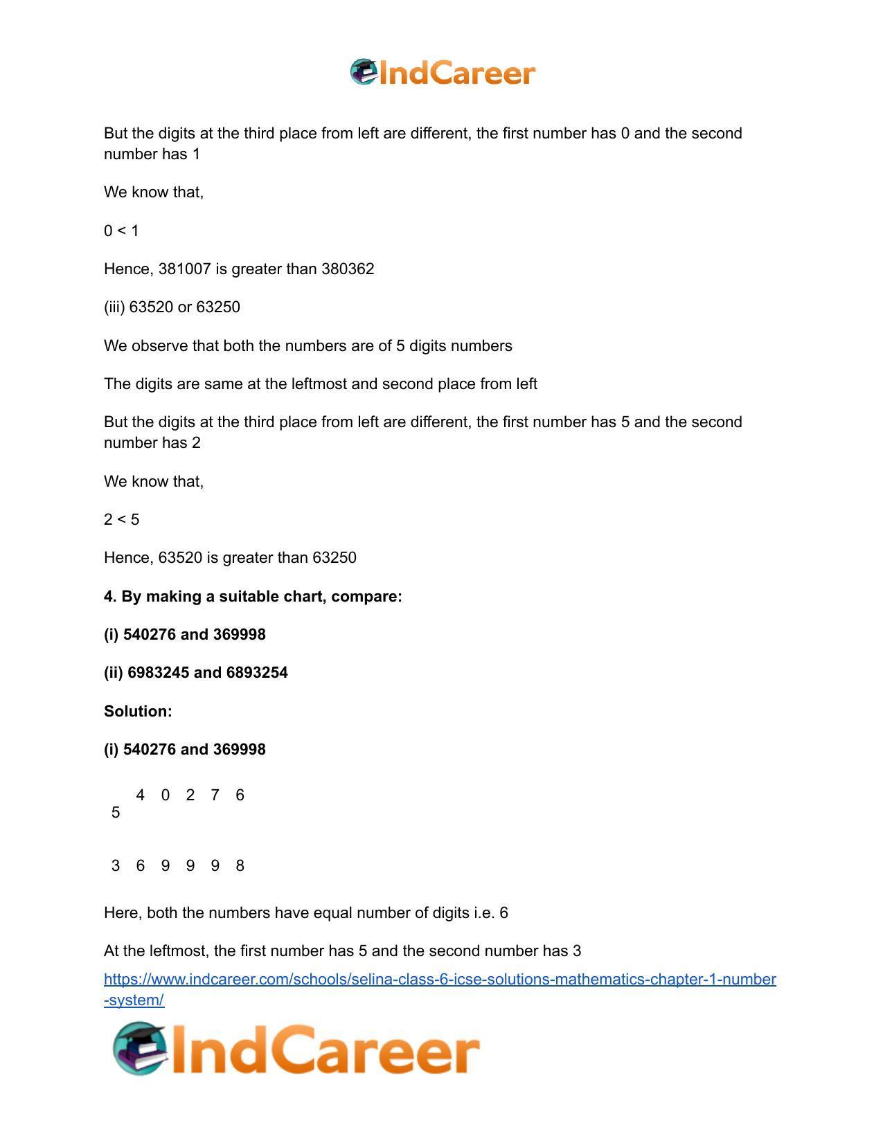 Selina Class 6 ICSE Solutions Mathematics : Chapter 1- Number System - Page 5