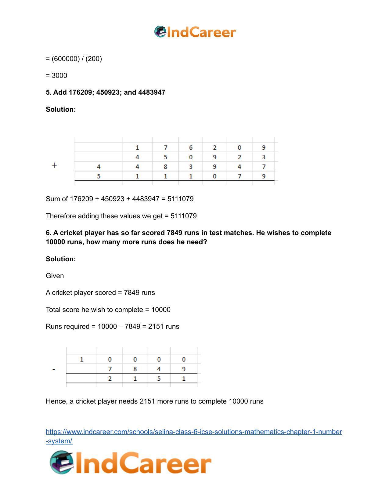 Selina Class 6 ICSE Solutions Mathematics : Chapter 1- Number System - Page 14