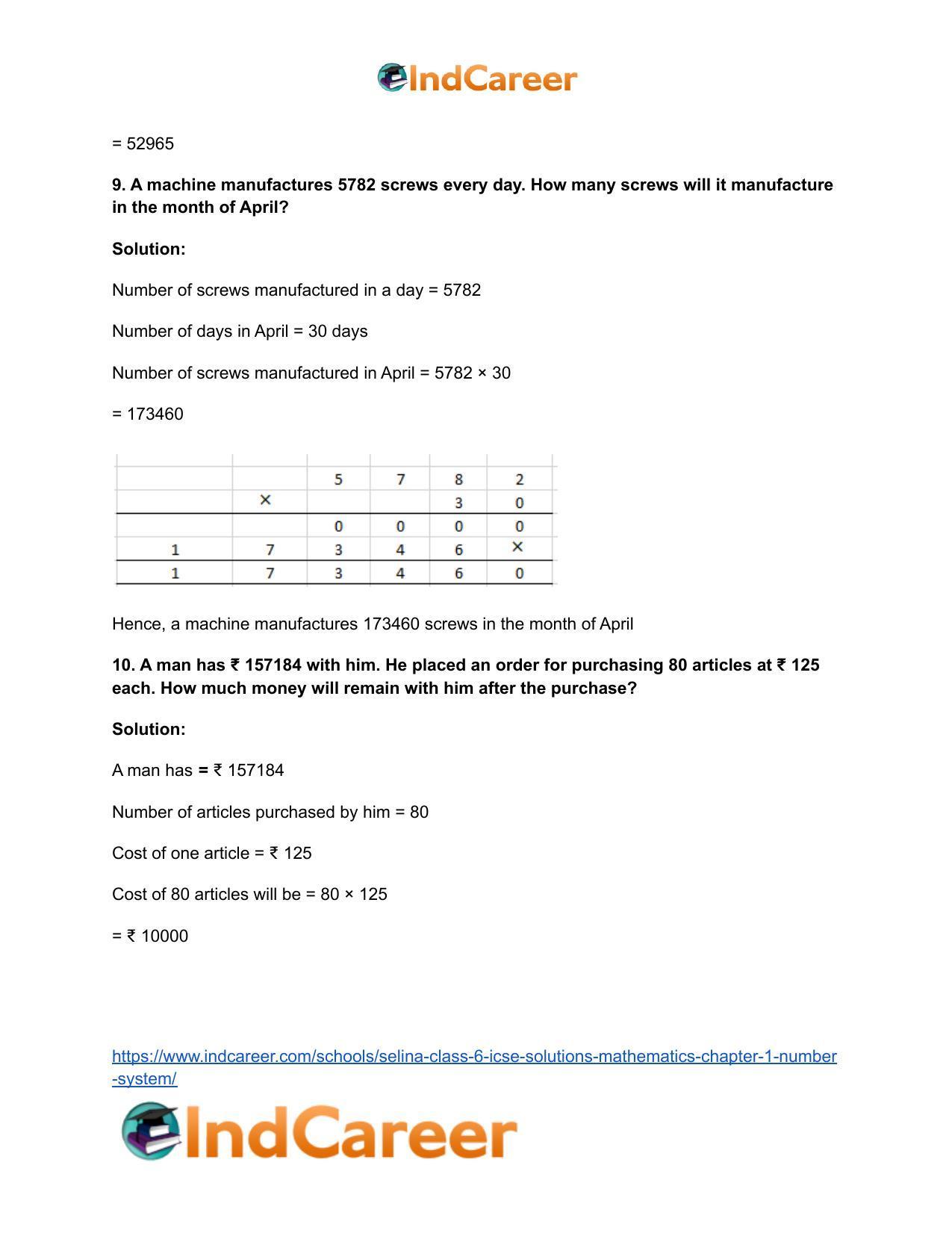 Selina Class 6 ICSE Solutions Mathematics : Chapter 1- Number System - Page 16