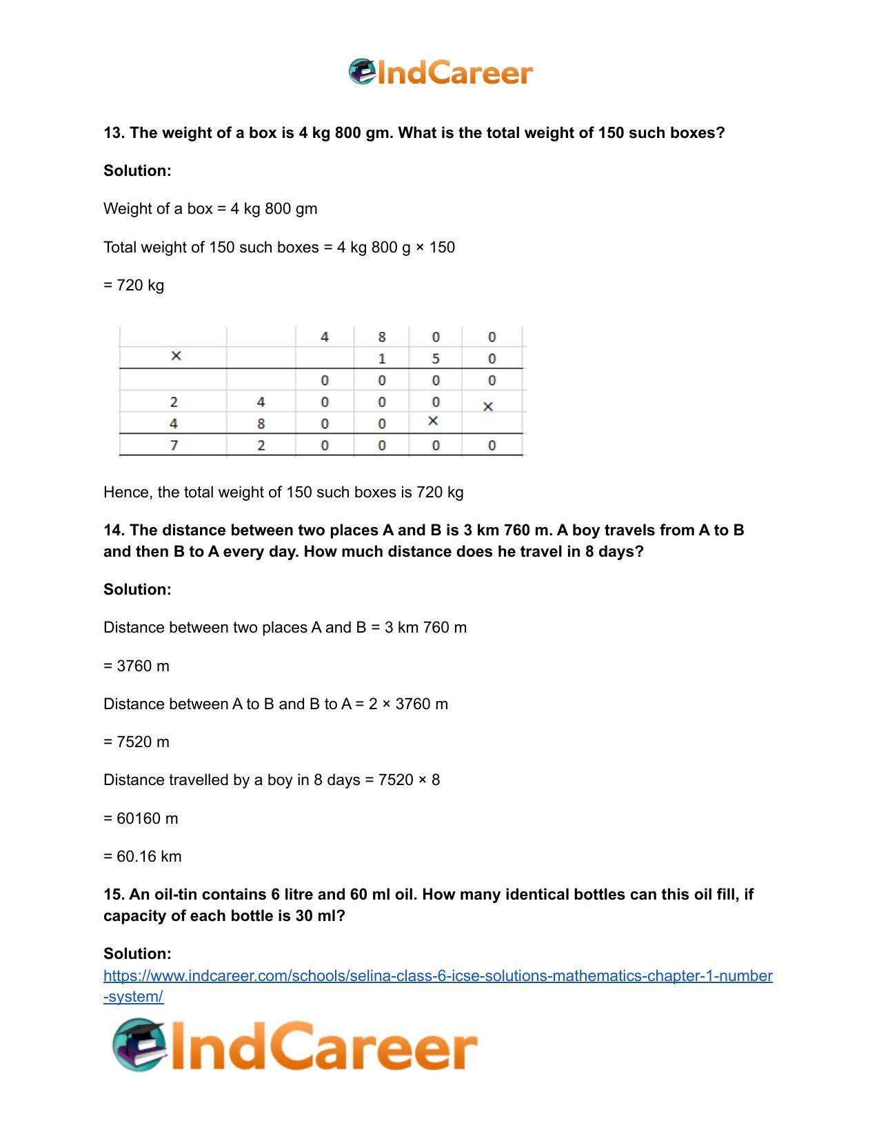 Selina Class 6 ICSE Solutions Mathematics : Chapter 1- Number System - Page 19