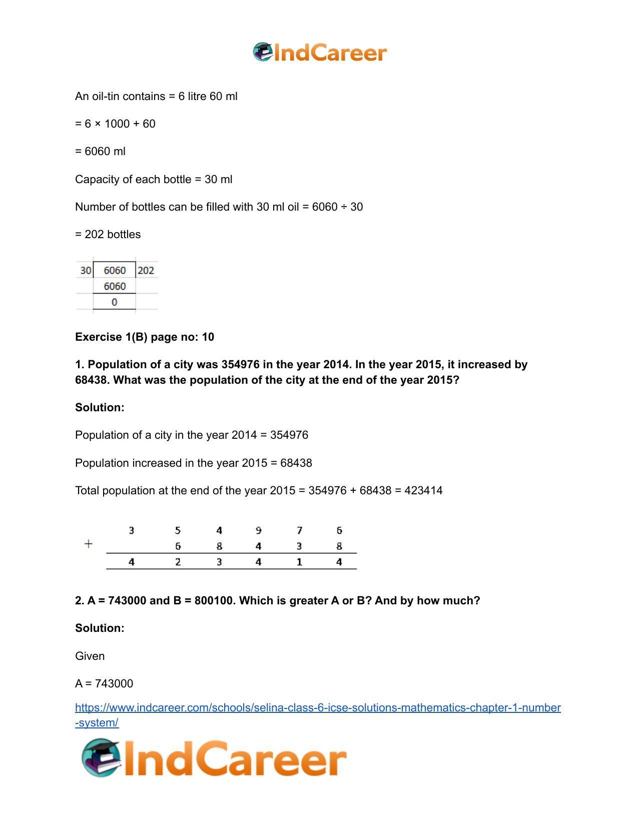 Selina Class 6 ICSE Solutions Mathematics : Chapter 1- Number System - Page 20