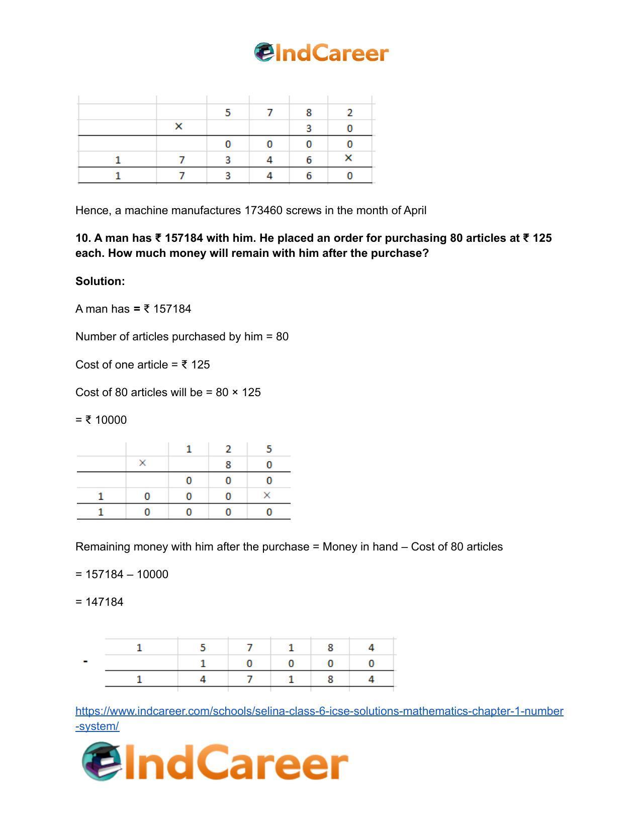 Selina Class 6 ICSE Solutions Mathematics : Chapter 1- Number System - Page 25
