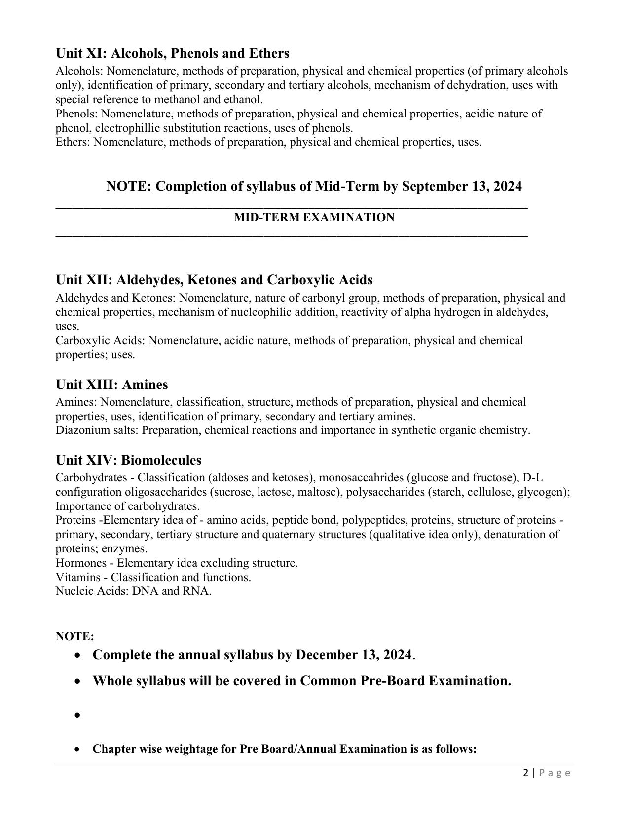 Edudel Class 12 Chemistry (English Medium) Syllabus 2025 - Page 2