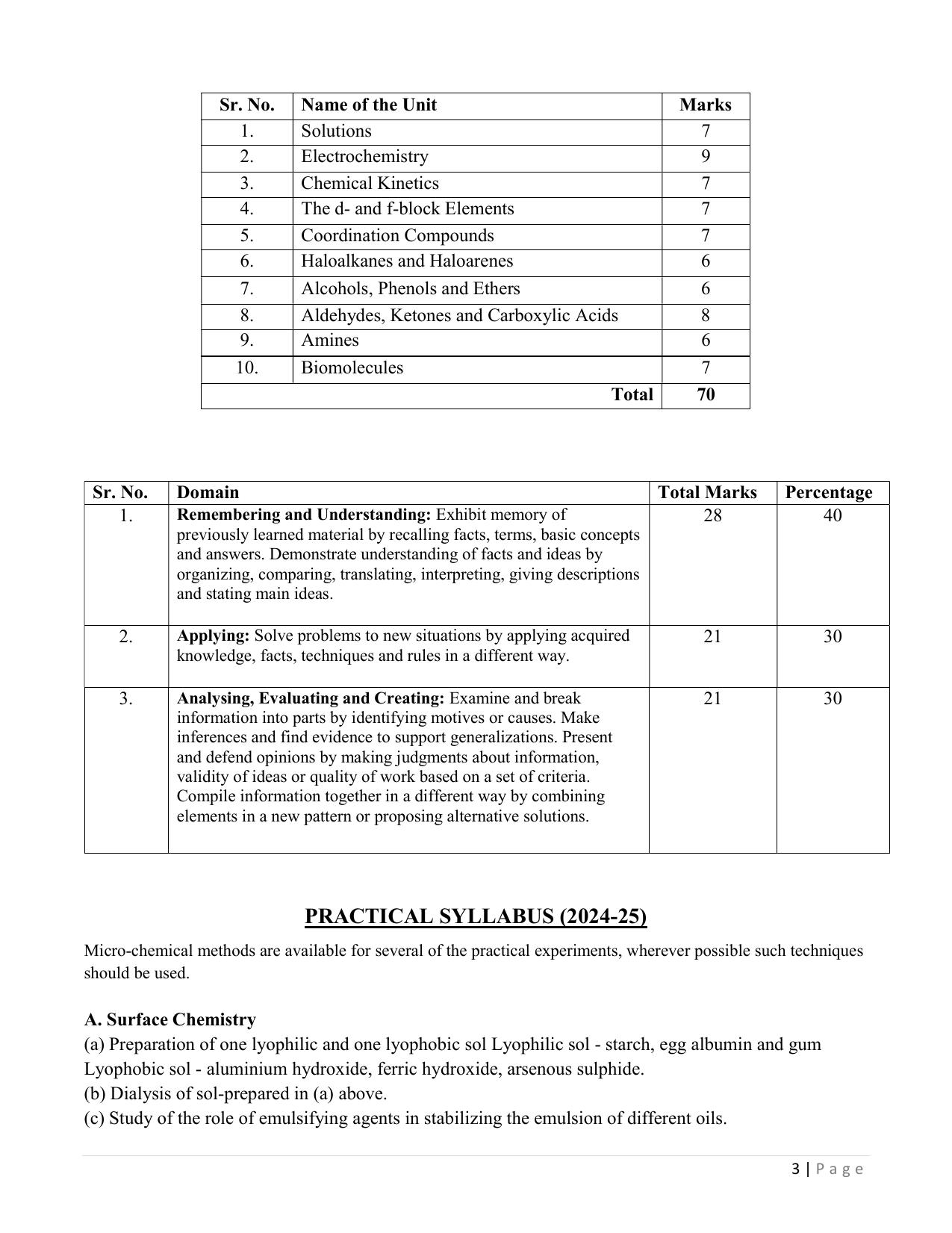 Edudel Class 12 Chemistry (English Medium) Syllabus 2025 - Page 3