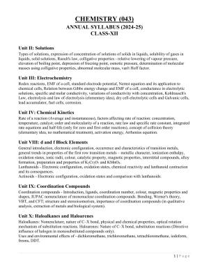 Edudel Class 12 Chemistry (English Medium) Syllabus 2025