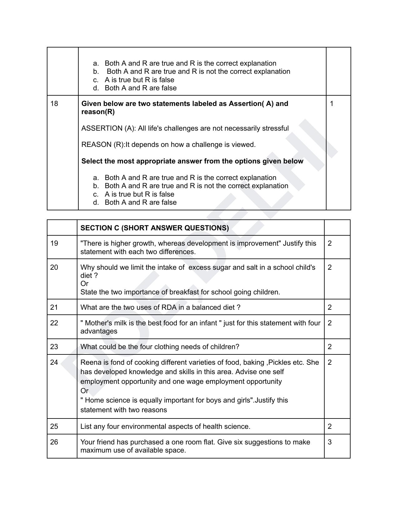 Edudel Class 11 Home Science (English) Practice Papers-2 (2023-24) - Page 6