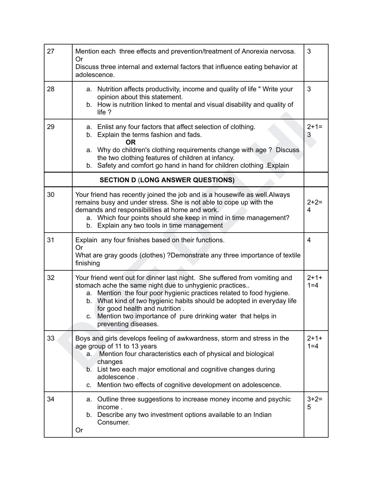 Edudel Class 11 Home Science (English) Practice Papers-2 (2023-24) - Page 7