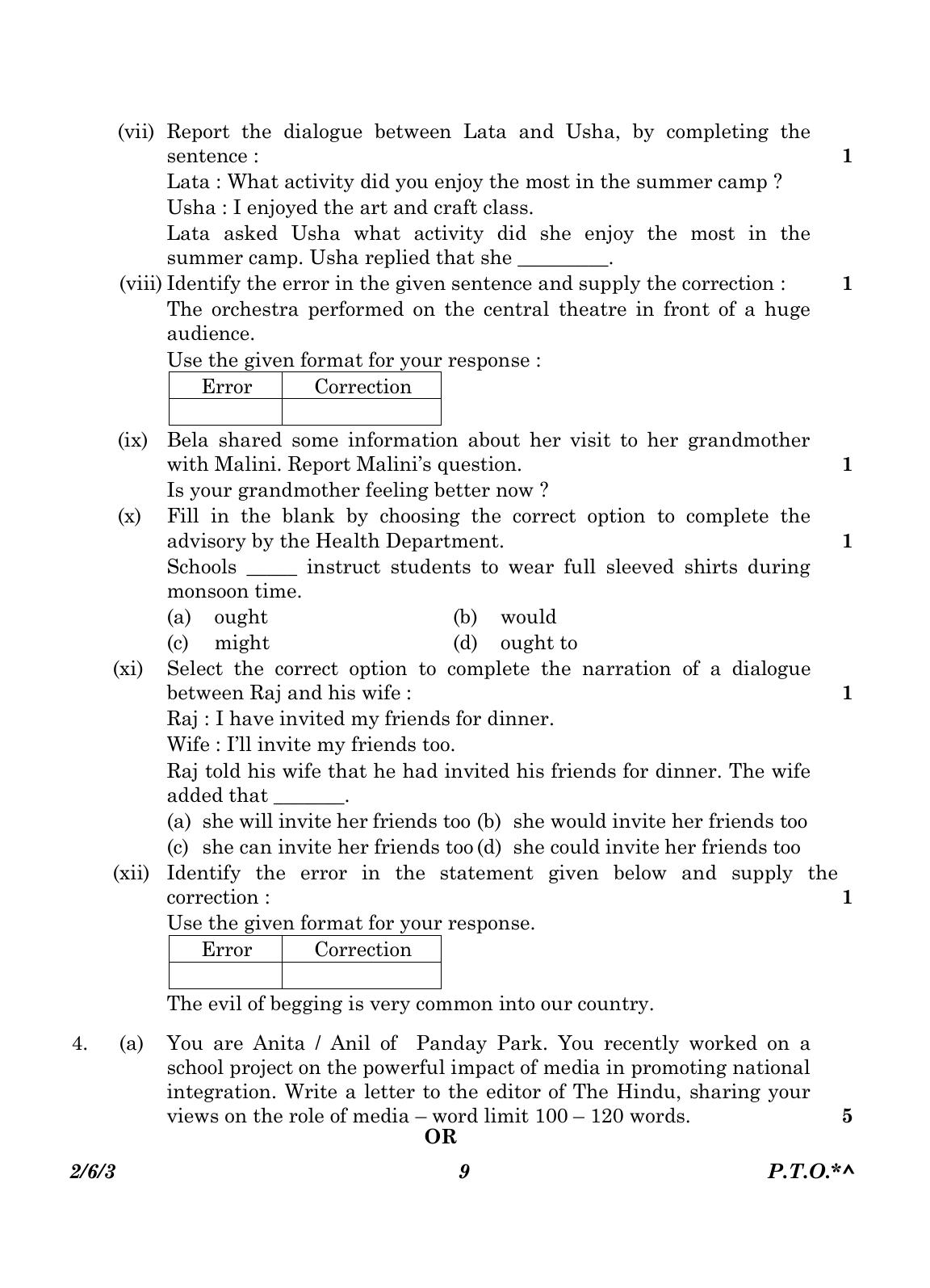 CBSE Class 10 2-6-3_English Language And Literature 2023 Question Paper - Page 9