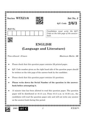 CBSE Class 10 2-6-3_English Language And Literature 2023 Question Paper