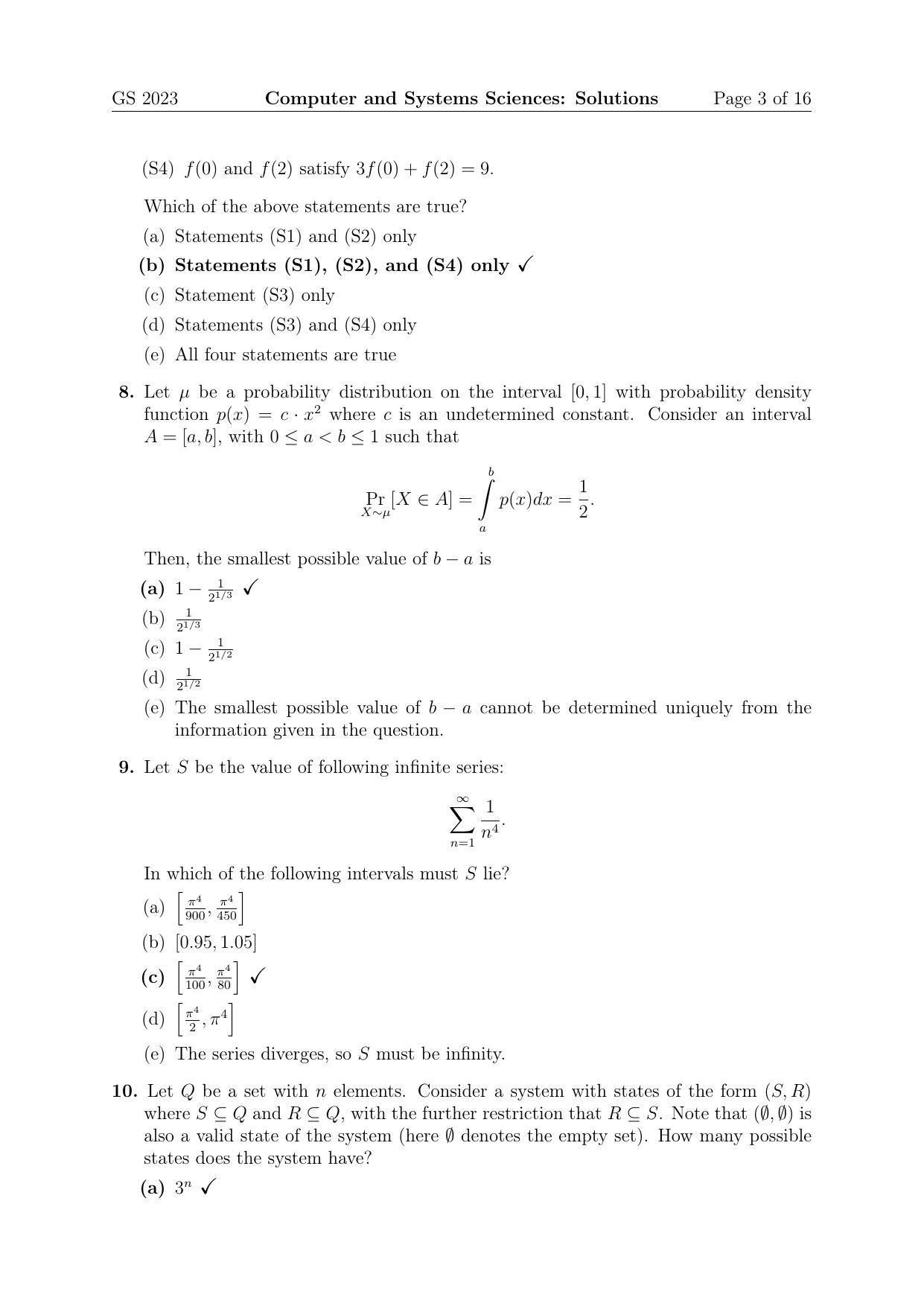 TIFR GS 2023 Computer & Systems Sciences Question Paper - Page 3