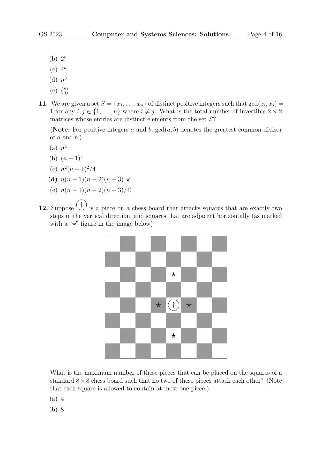 TIFR GS 2023 Computer & Systems Sciences Question Paper - Page 4