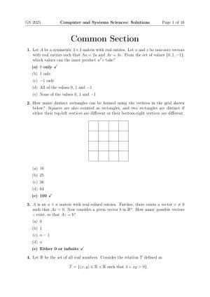 TIFR GS 2023 Computer & Systems Sciences Question Paper
