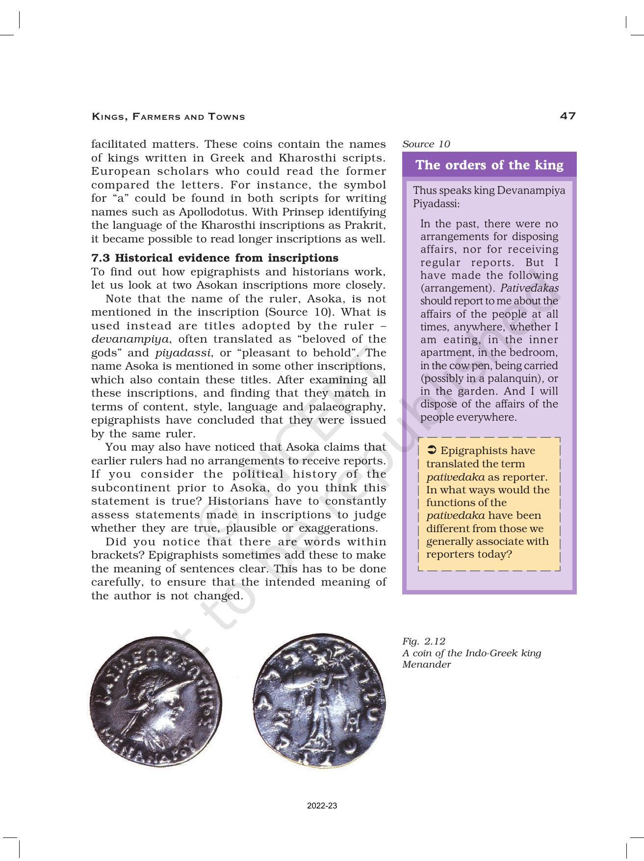 NCERT Book for Class 12 History (Part-1) Chapter 2 Kings, Farmers, and Towns - Page 20