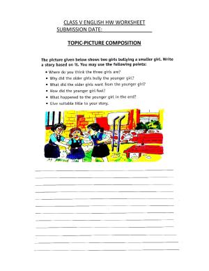 Worksheet for Class 5 English Picture Composition Assignment