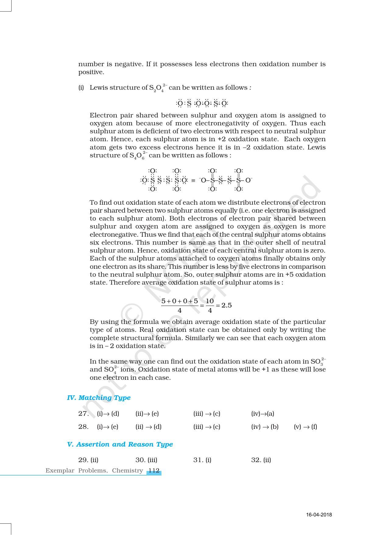 NCERT Exemplar Book for Class 11 Chemistry: Chapter 8 Redox Reactions - Page 9