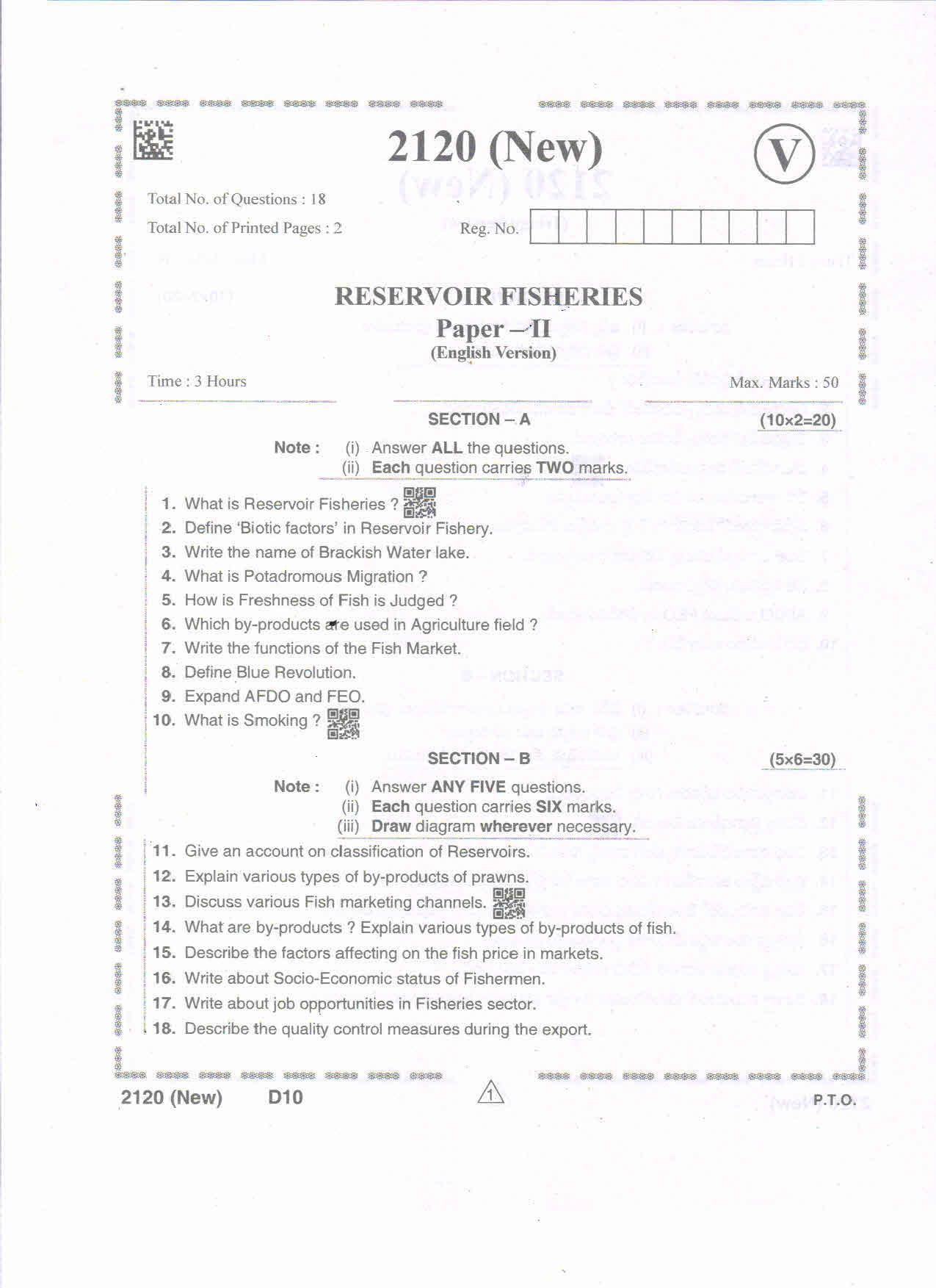 AP Intermediate 2nd Year Vocational Question Paper September-2021 - Reservoir_Fisheries(NEW)-II - Page 2