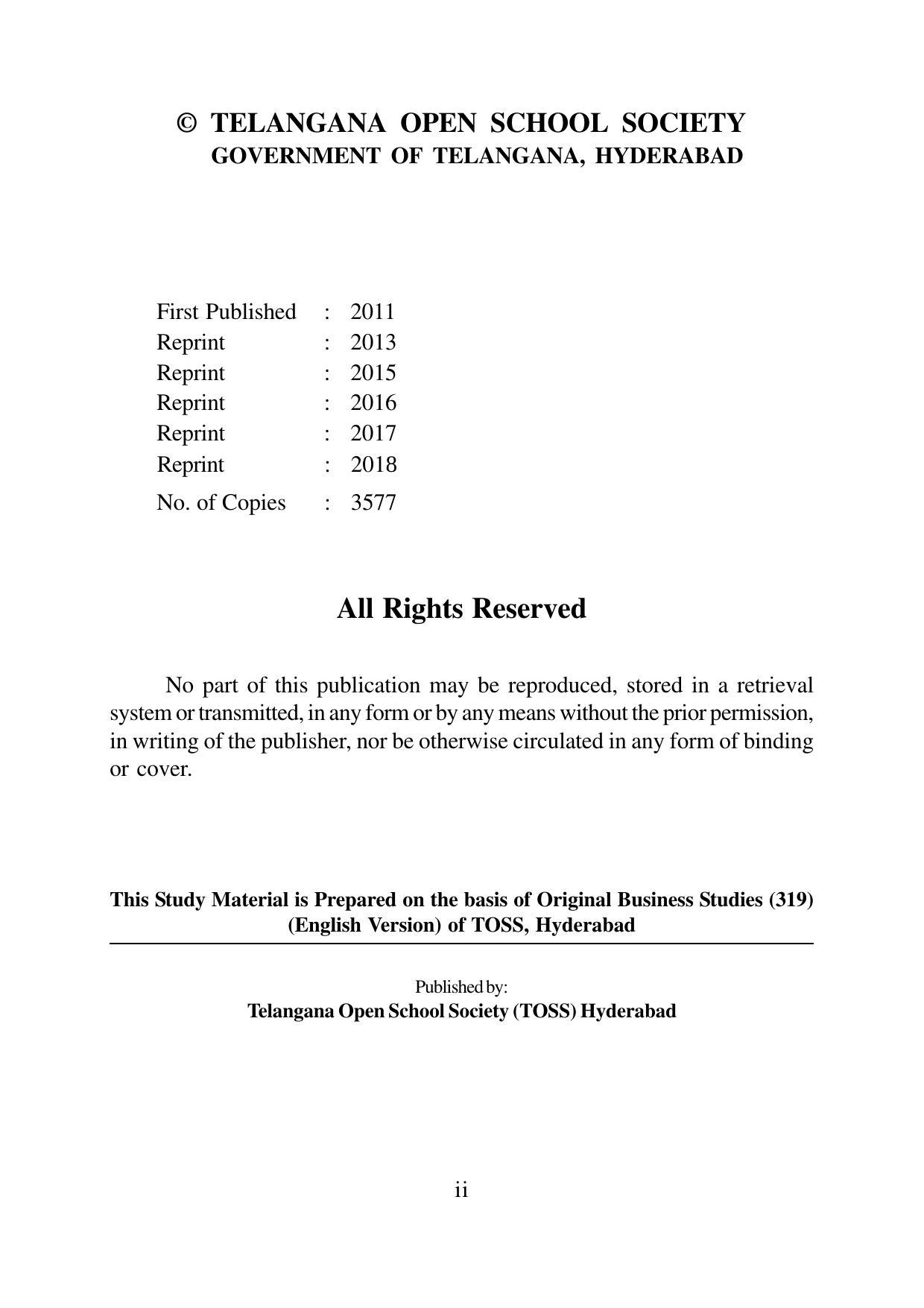 TS SCERT Inter 1st Year Business Studies-Book-2 Path 1 (English Medium) Text Book - Page 2