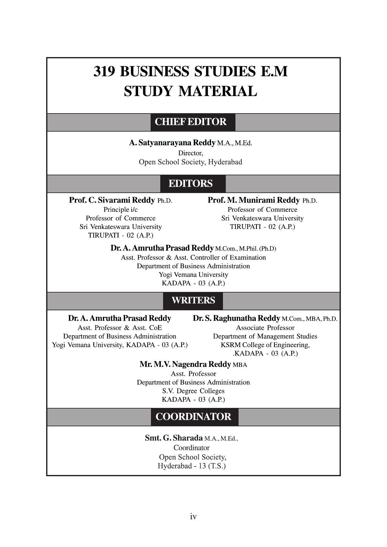 TS SCERT Inter 1st Year Business Studies-Book-2 Path 1 (English Medium) Text Book - Page 4