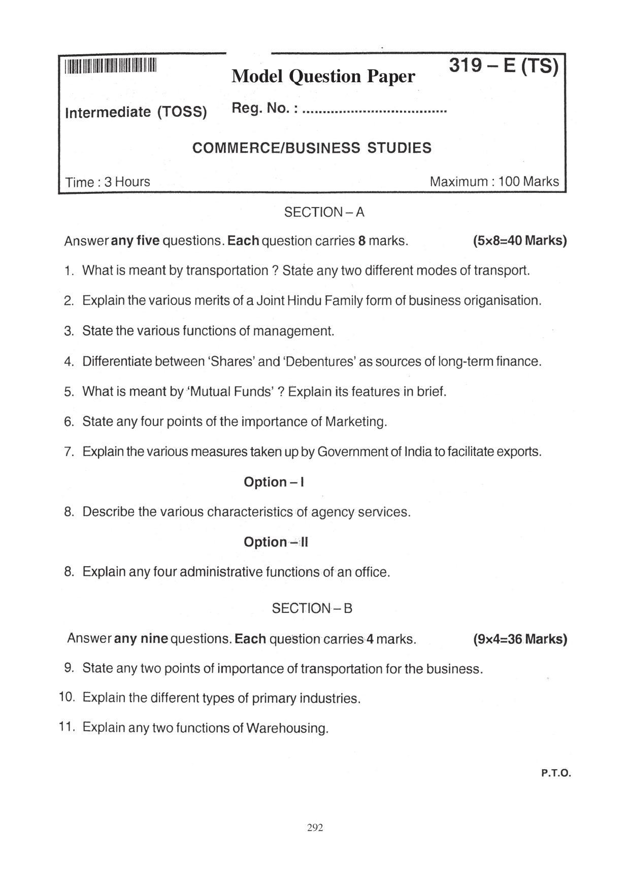 TS SCERT Inter 1st Year Business Studies-Book-2 Path 1 (English Medium) Text Book - Page 298