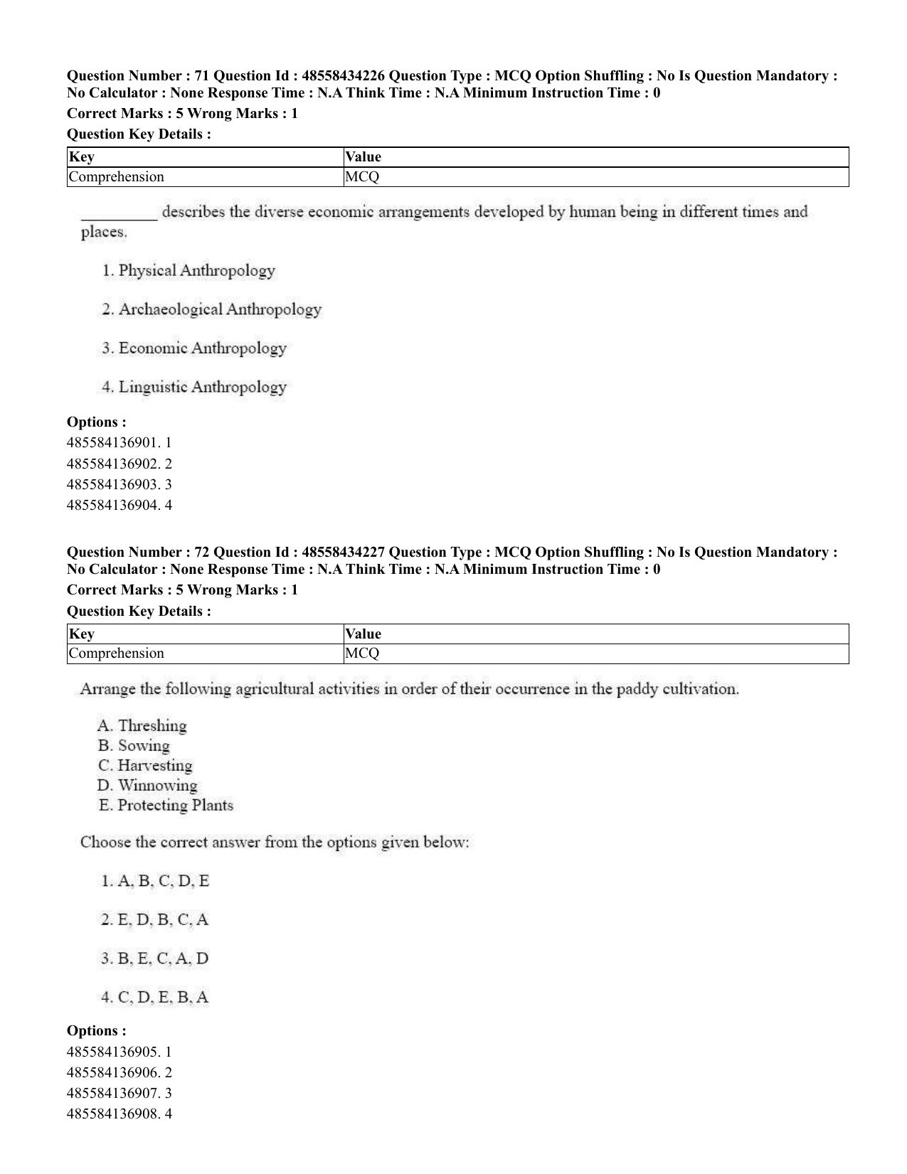CUET 2023 English Sanskrit Shift 3 Question Paper - 18 June 2023 - Page 49