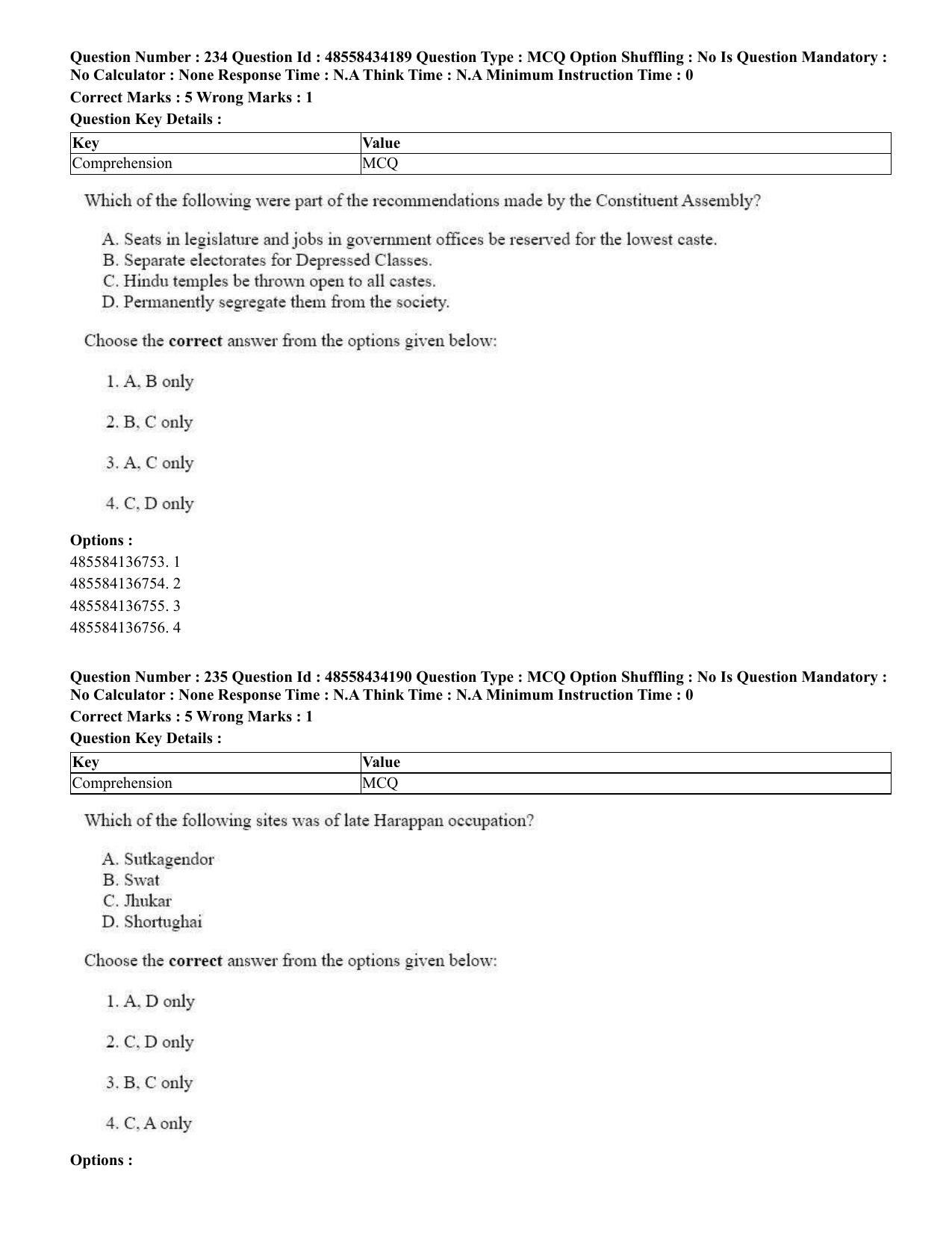 CUET 2023 English Sanskrit Shift 3 Question Paper - 18 June 2023 - Page 149