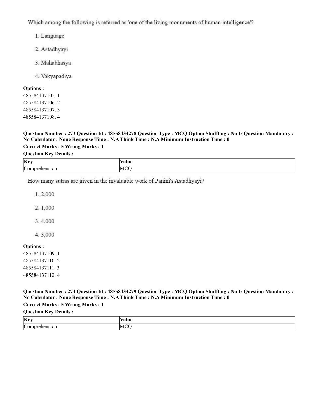 CUET 2023 English Sanskrit Shift 3 Question Paper - 18 June 2023 - Page 171
