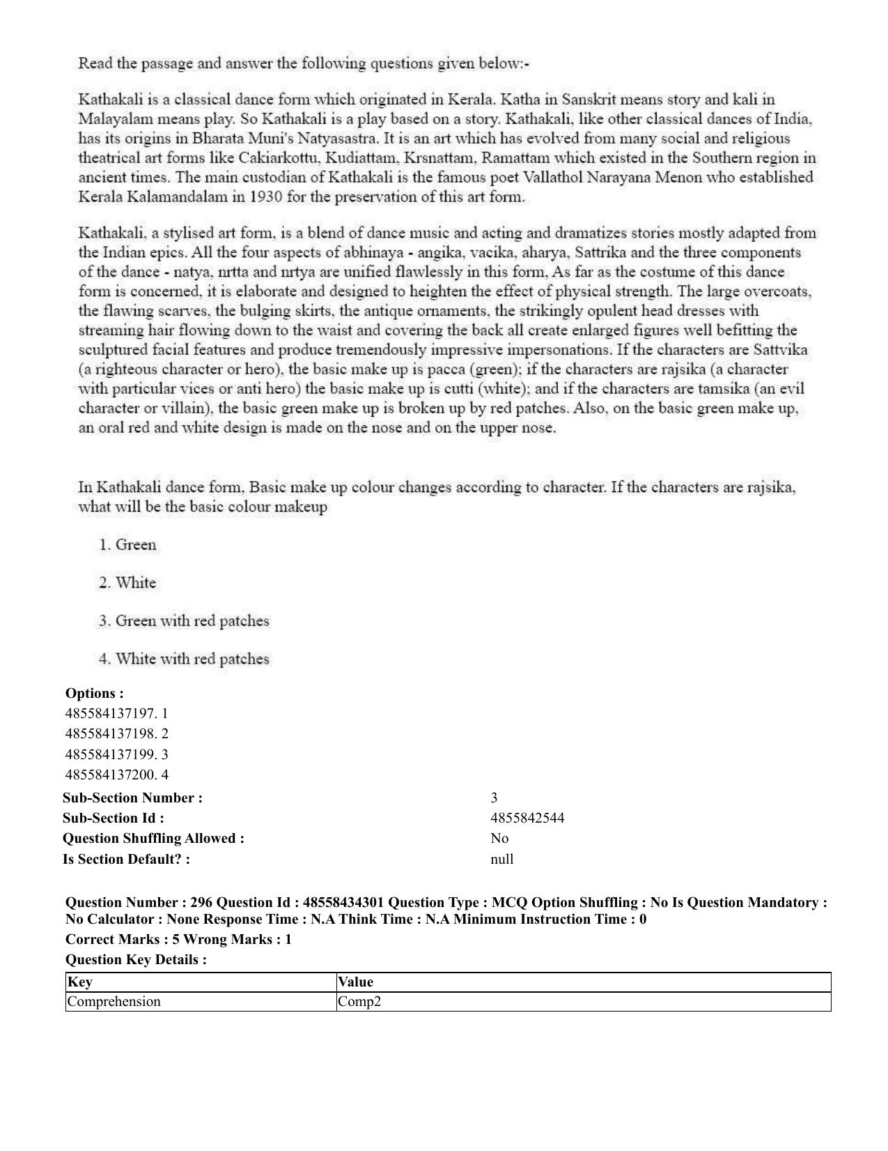 CUET 2023 English Sanskrit Shift 3 Question Paper - 18 June 2023 - Page 185