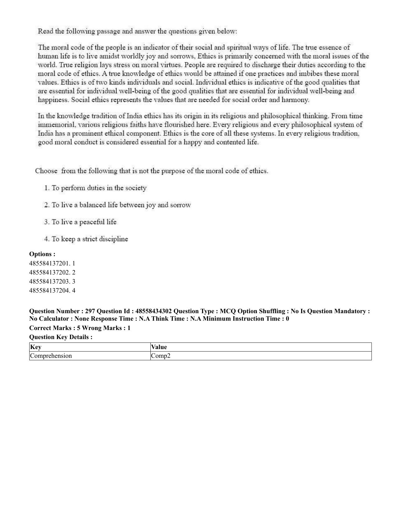 CUET 2023 English Sanskrit Shift 3 Question Paper - 18 June 2023 - Page 186