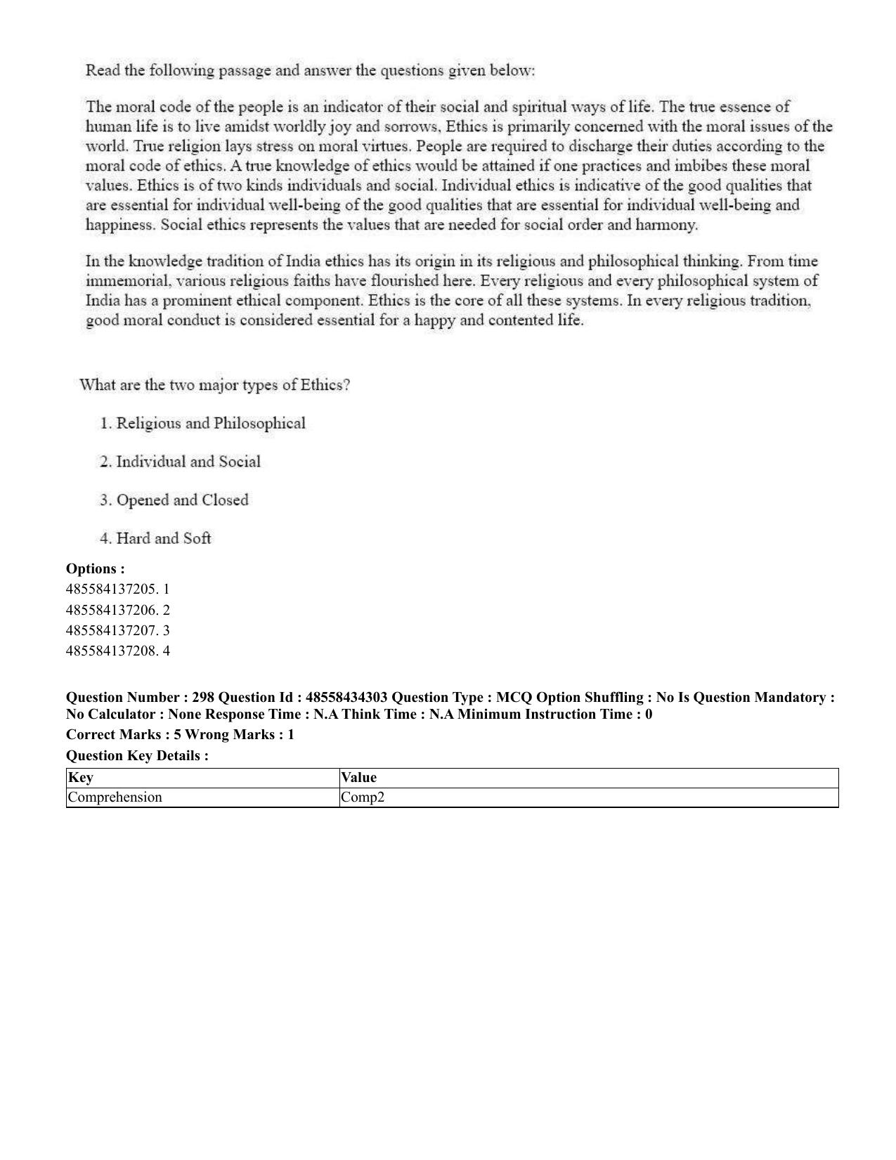 CUET 2023 English Sanskrit Shift 3 Question Paper - 18 June 2023 - Page 187