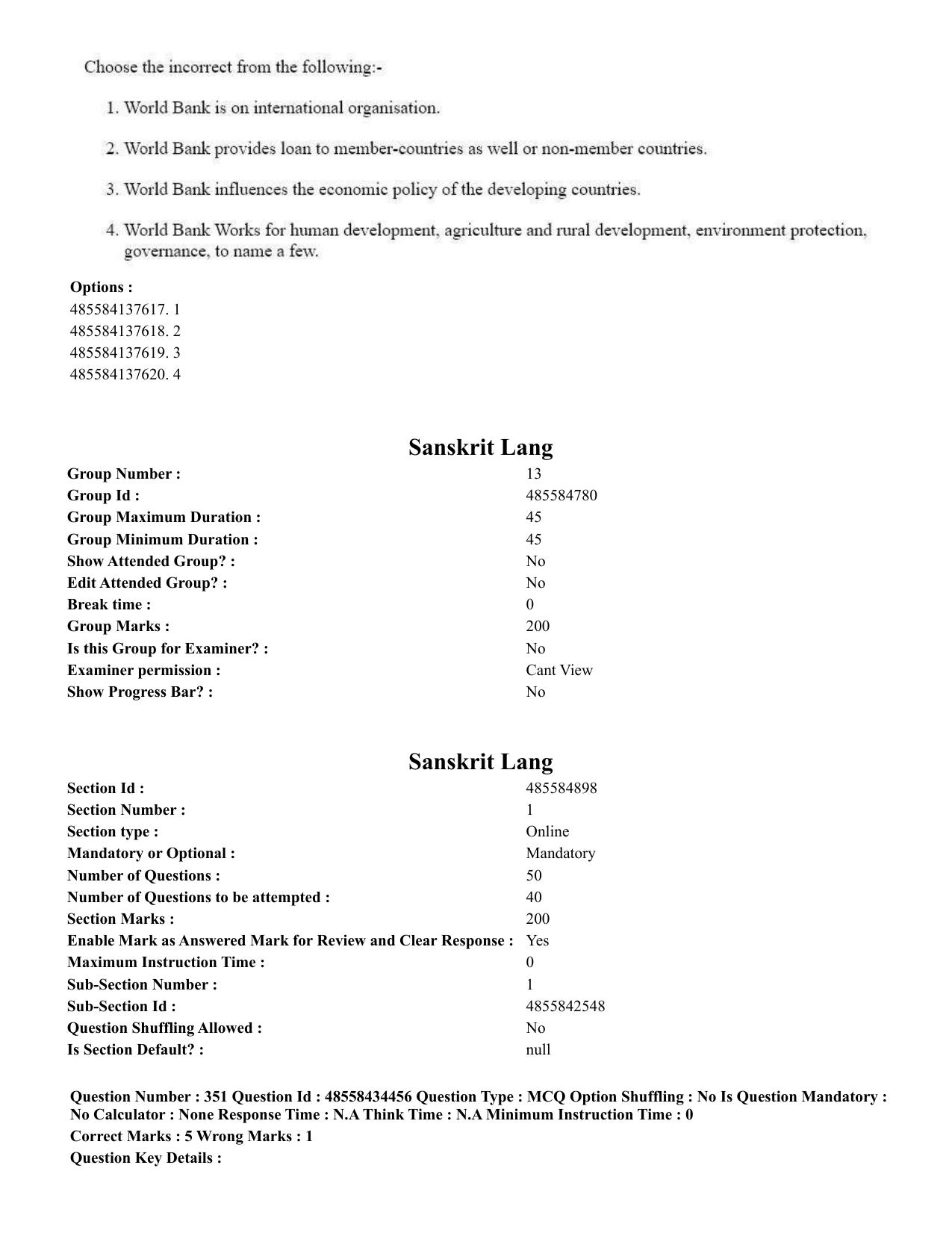CUET 2023 English Sanskrit Shift 3 Question Paper - 18 June 2023 - Page 218