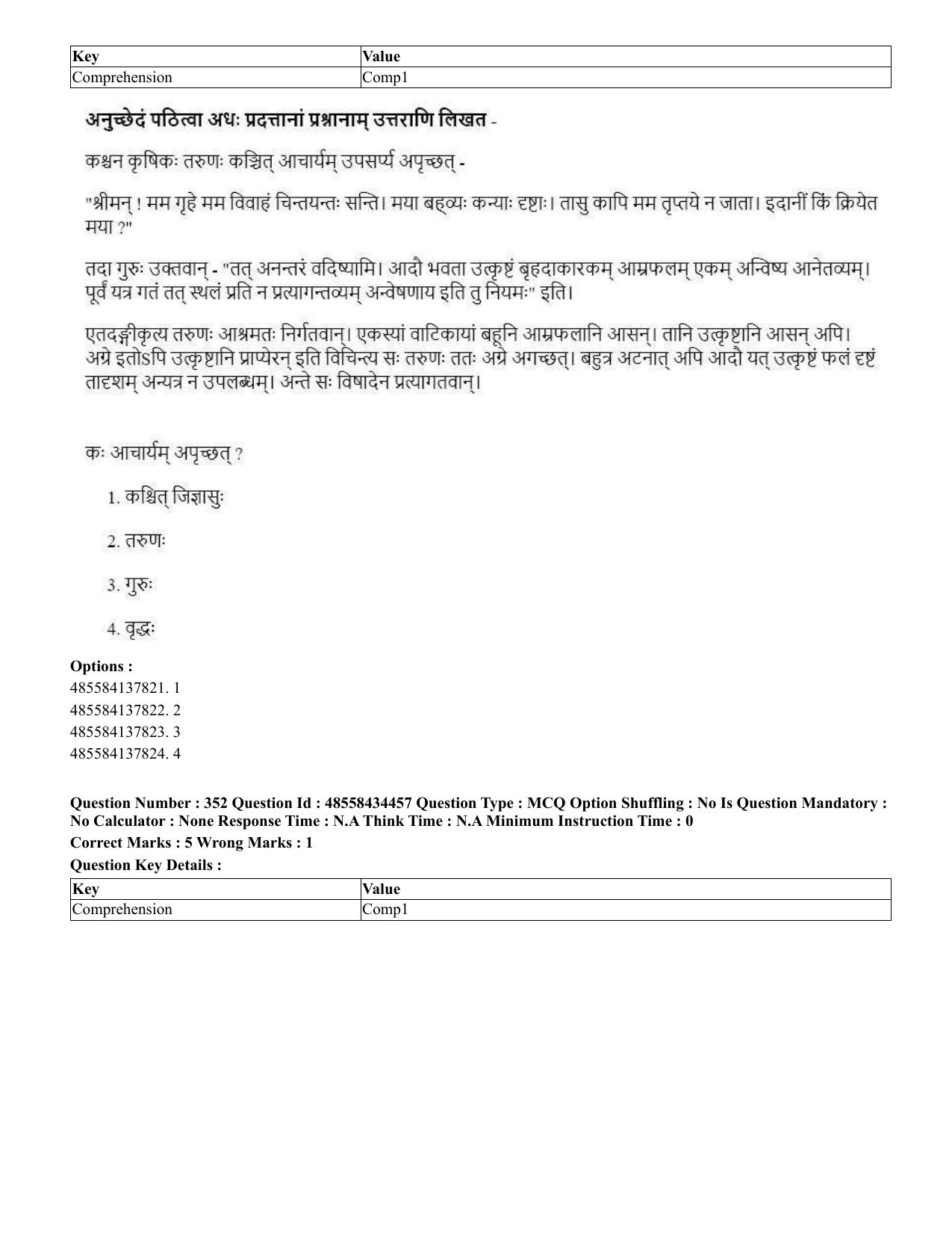 CUET 2023 English Sanskrit Shift 3 Question Paper - 18 June 2023 - Page 219