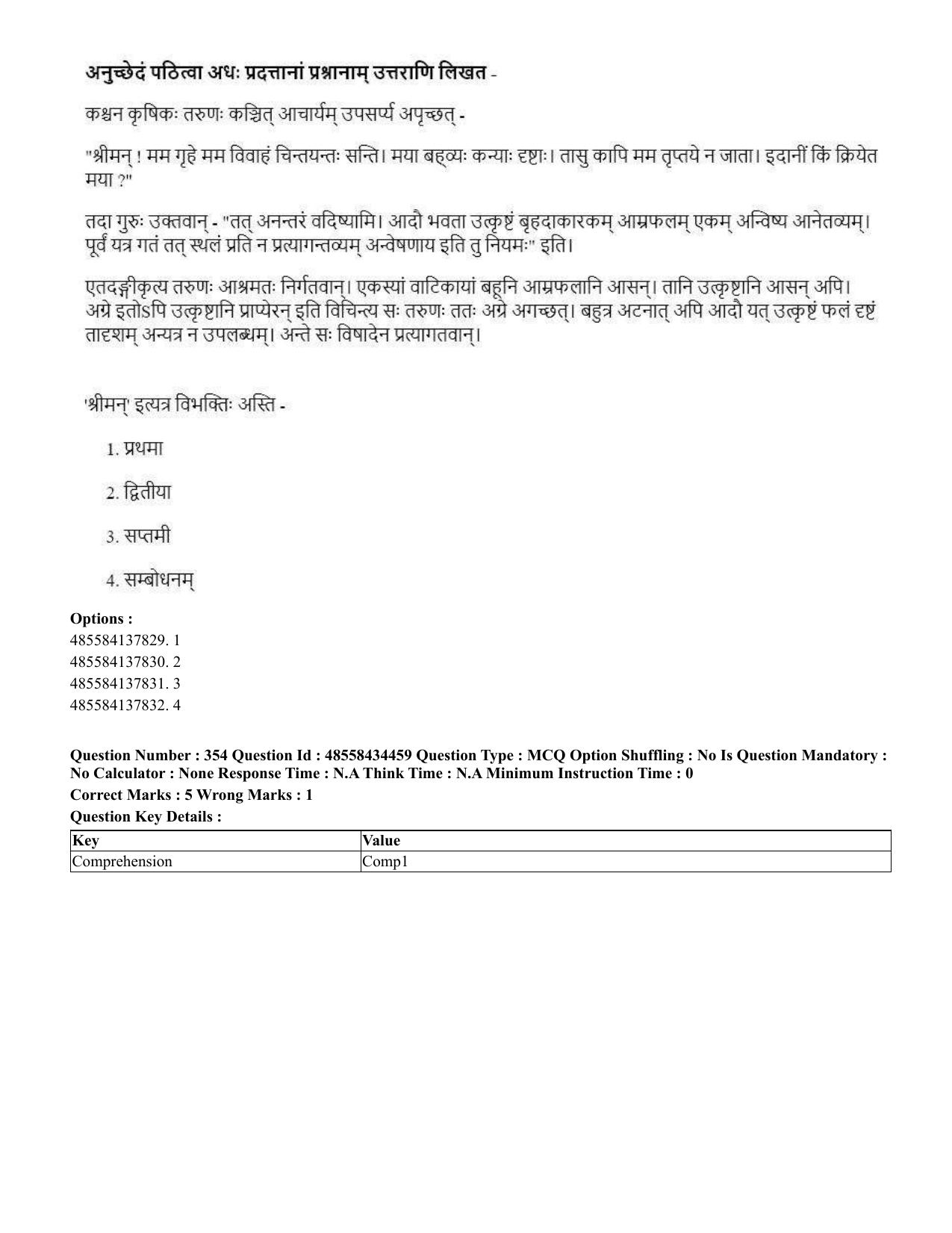 CUET 2023 English Sanskrit Shift 3 Question Paper - 18 June 2023 - Page 221