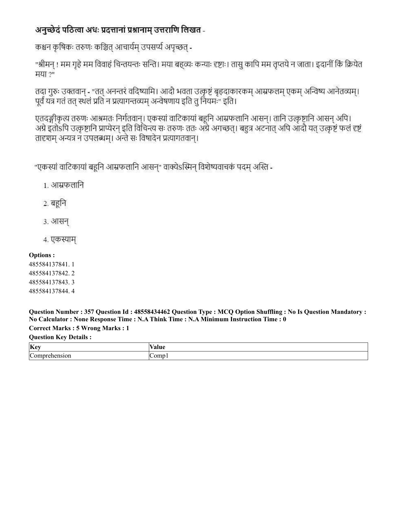 CUET 2023 English Sanskrit Shift 3 Question Paper - 18 June 2023 - Page 224