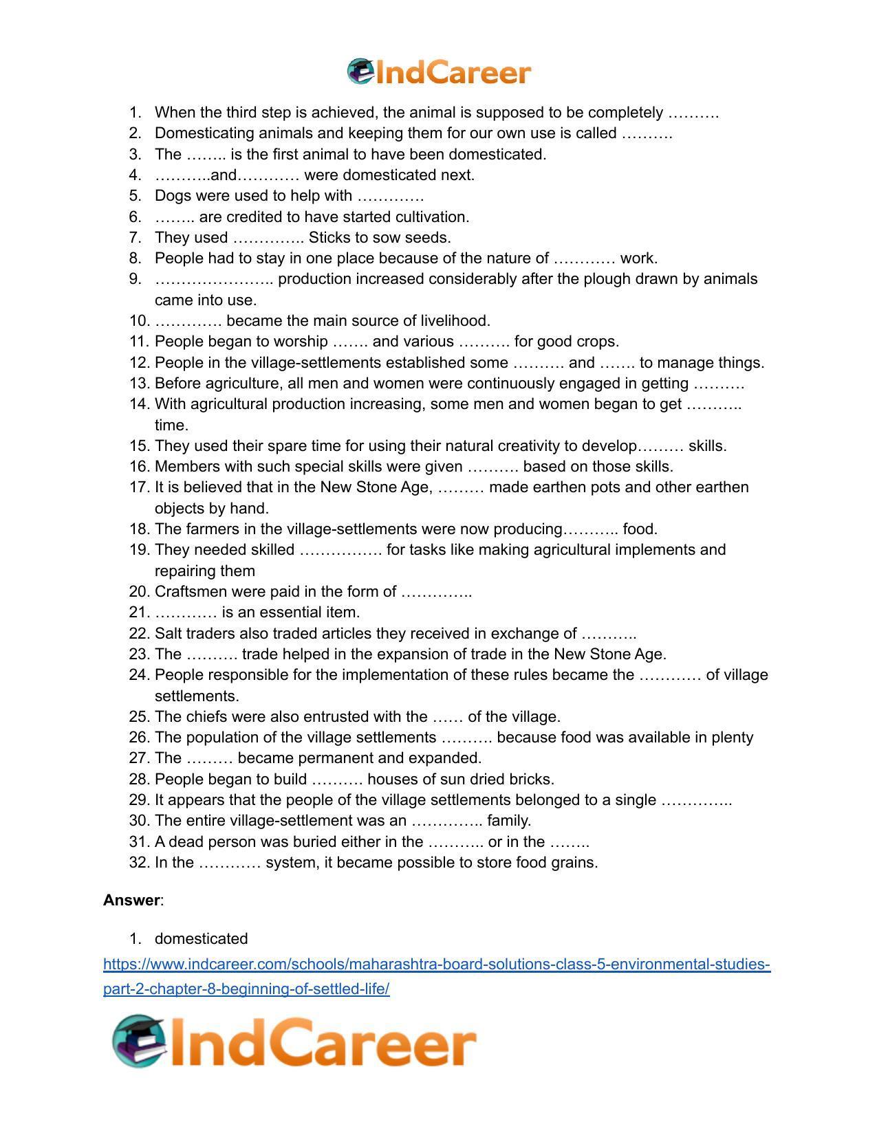 Maharashtra Board Solutions Class 5-Environmental Studies (Part 2): Chapter 8- Beginning of Settled Life - Page 6