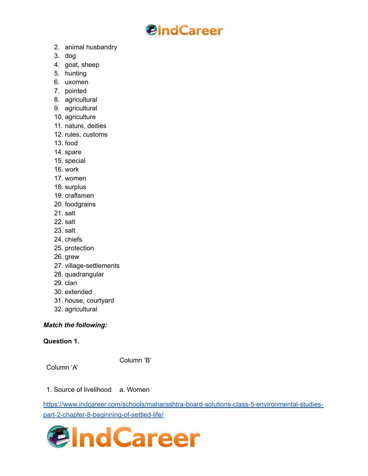 Maharashtra Board Solutions Class 5-Environmental Studies (Part 2): Chapter 8- Beginning of Settled Life - Page 7