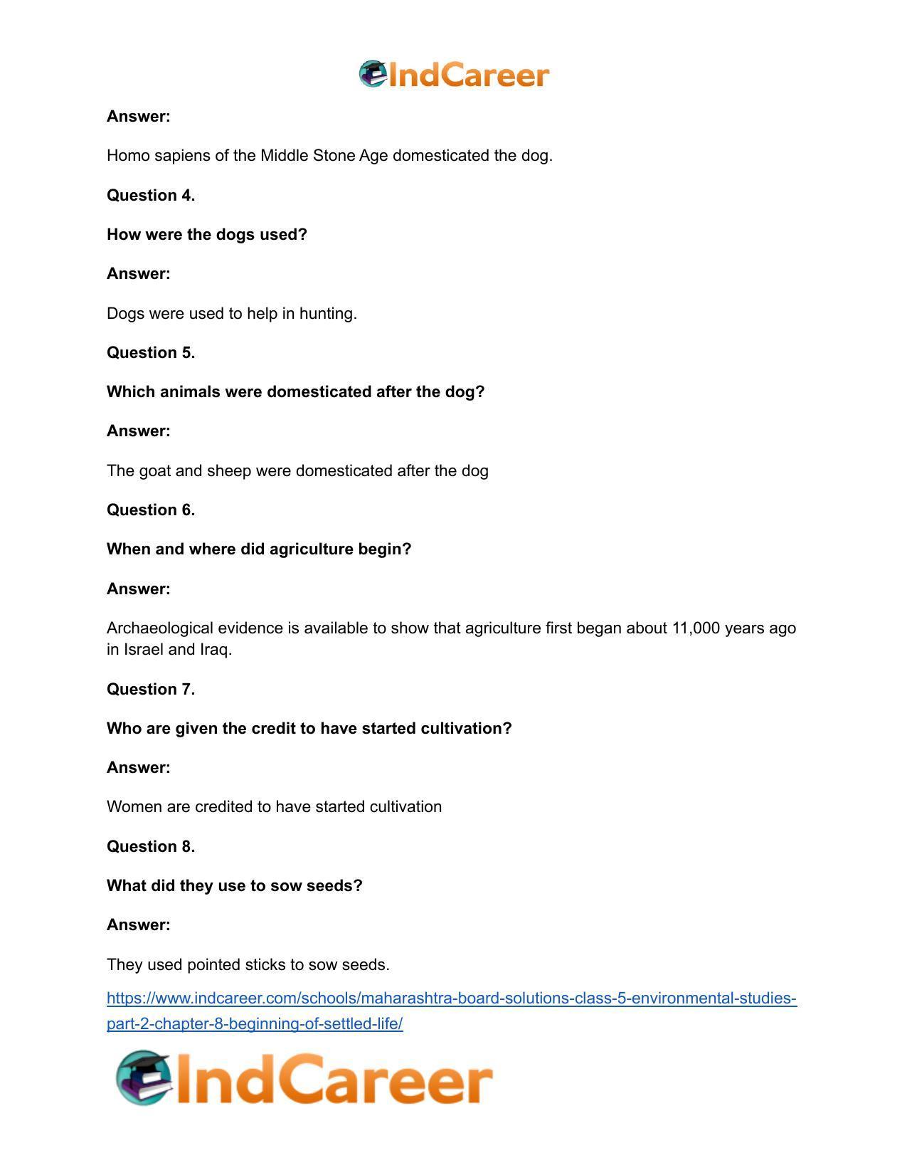 Maharashtra Board Solutions Class 5-Environmental Studies (Part 2): Chapter 8- Beginning of Settled Life - Page 9