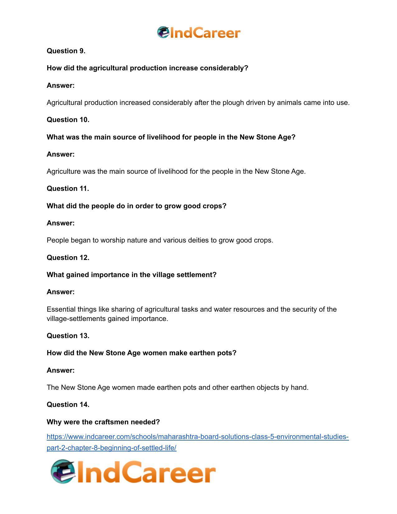 Maharashtra Board Solutions Class 5-Environmental Studies (Part 2): Chapter 8- Beginning of Settled Life - Page 10