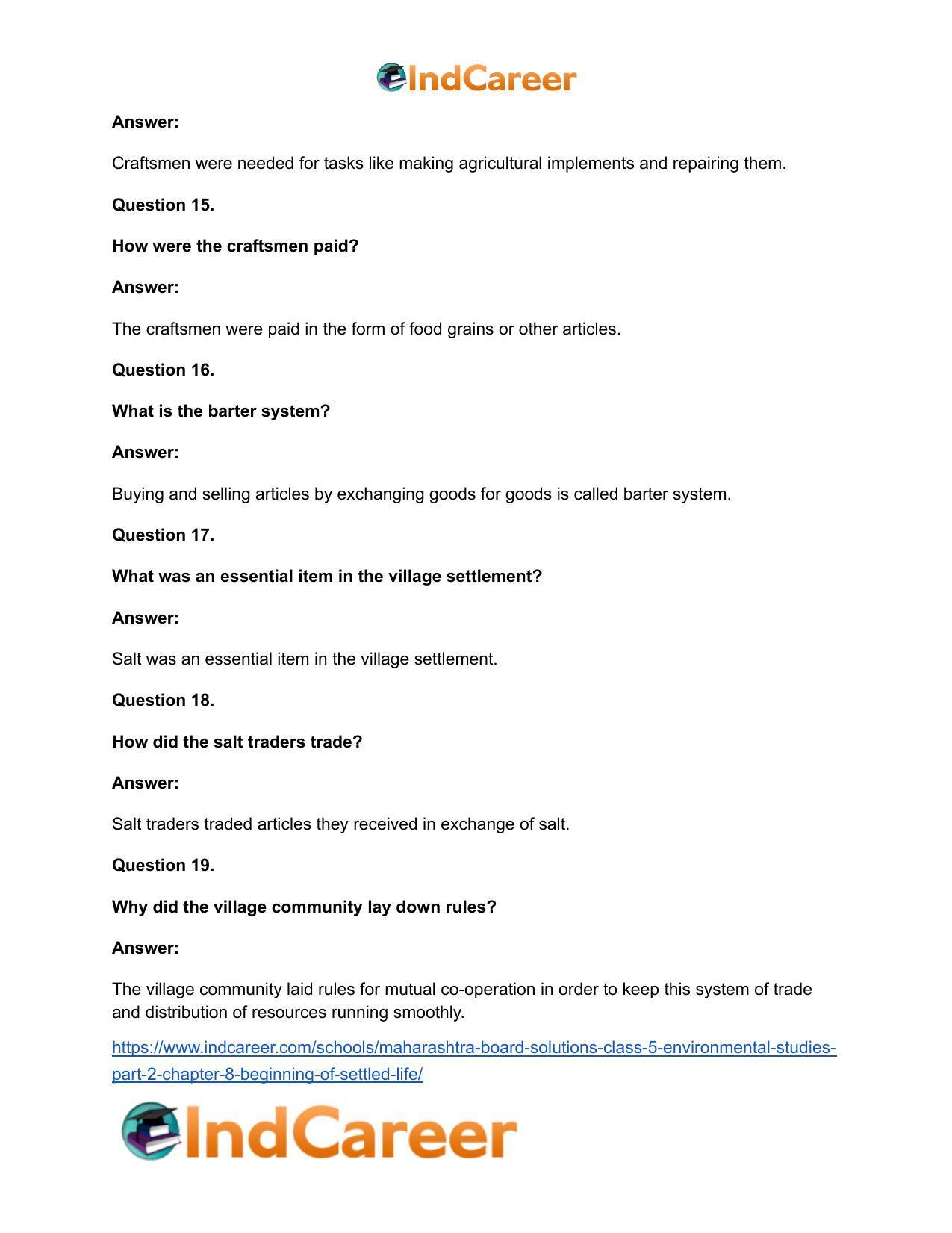 Maharashtra Board Solutions Class 5-Environmental Studies (Part 2): Chapter 8- Beginning of Settled Life - Page 11