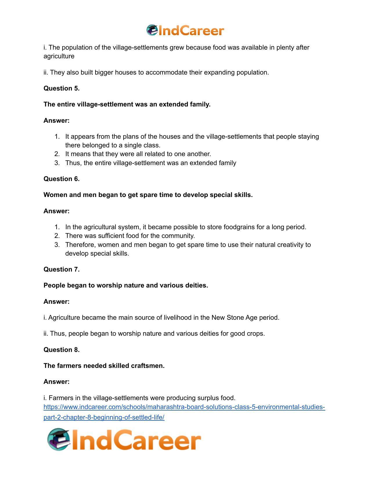 Maharashtra Board Solutions Class 5-Environmental Studies (Part 2): Chapter 8- Beginning of Settled Life - Page 14