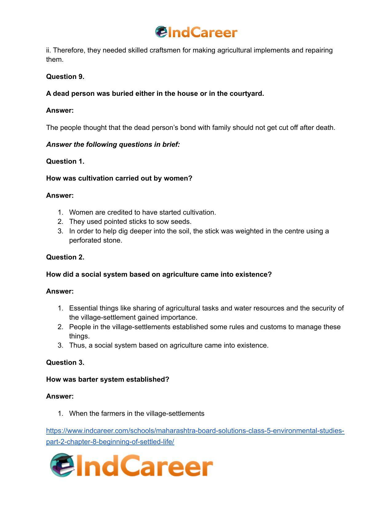 Maharashtra Board Solutions Class 5-Environmental Studies (Part 2): Chapter 8- Beginning of Settled Life - Page 15