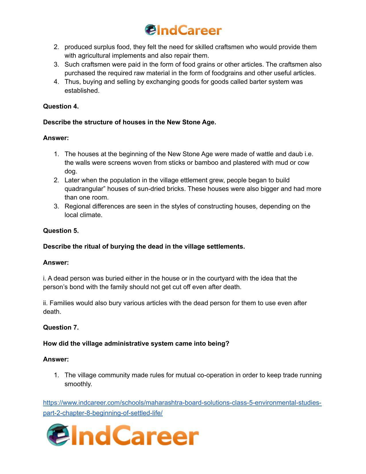 Maharashtra Board Solutions Class 5-Environmental Studies (Part 2): Chapter 8- Beginning of Settled Life - Page 16
