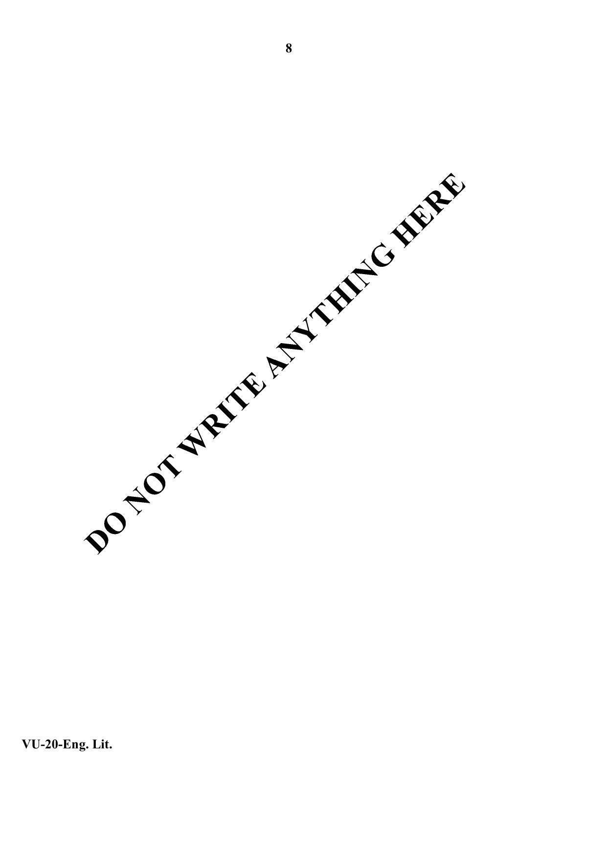 RBSE English Literature 2020 Varishtha Upadhyay Question Paper - Page 8