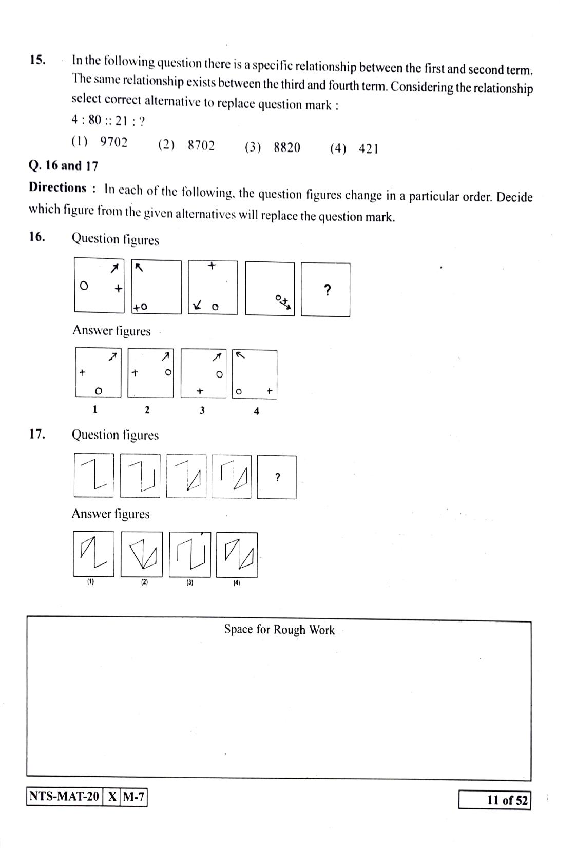 Maharashtra NTSE 2021 Kannada MAT Question Paper - Page 11