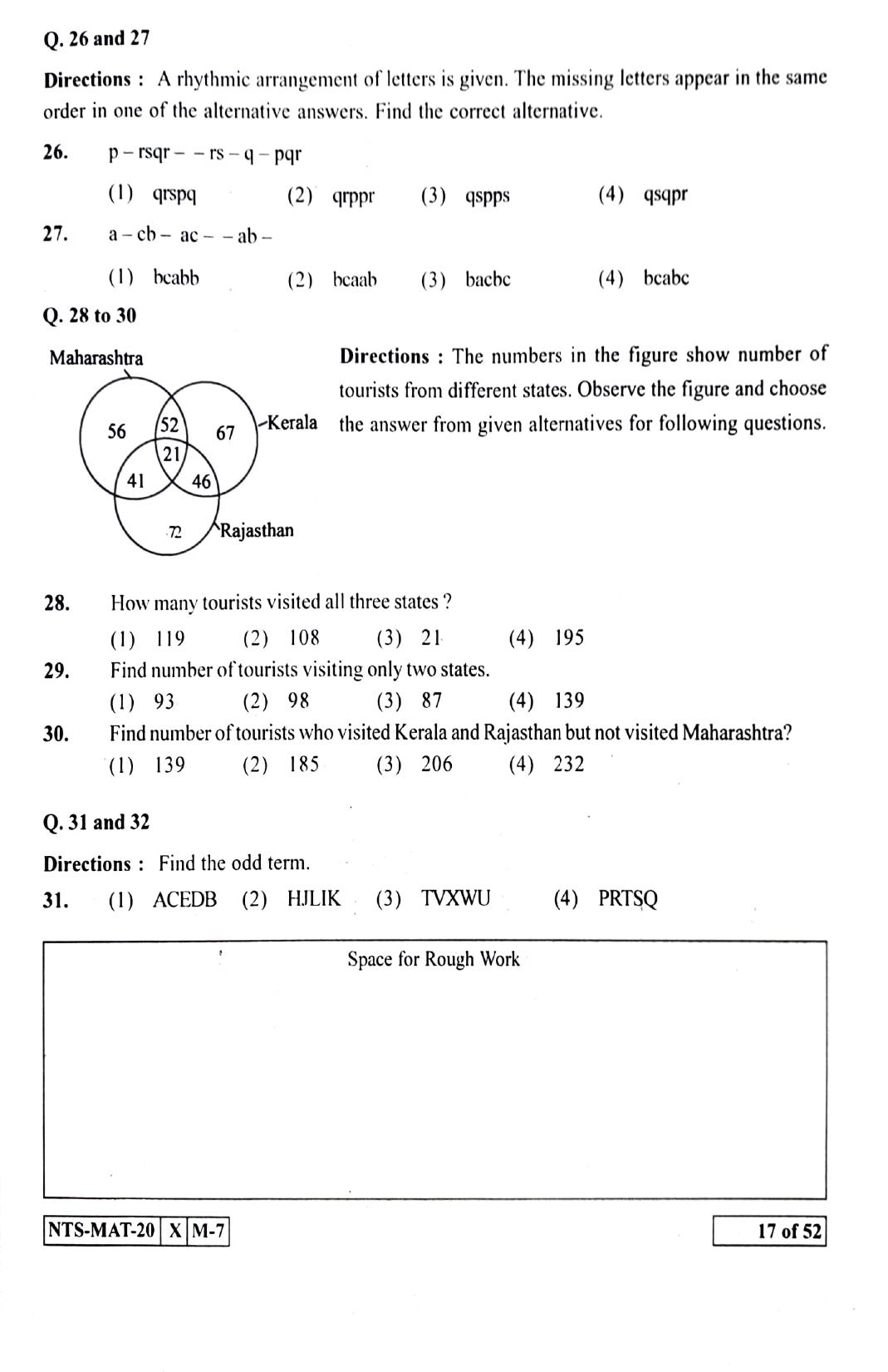Maharashtra NTSE 2021 Kannada MAT Question Paper - Page 17