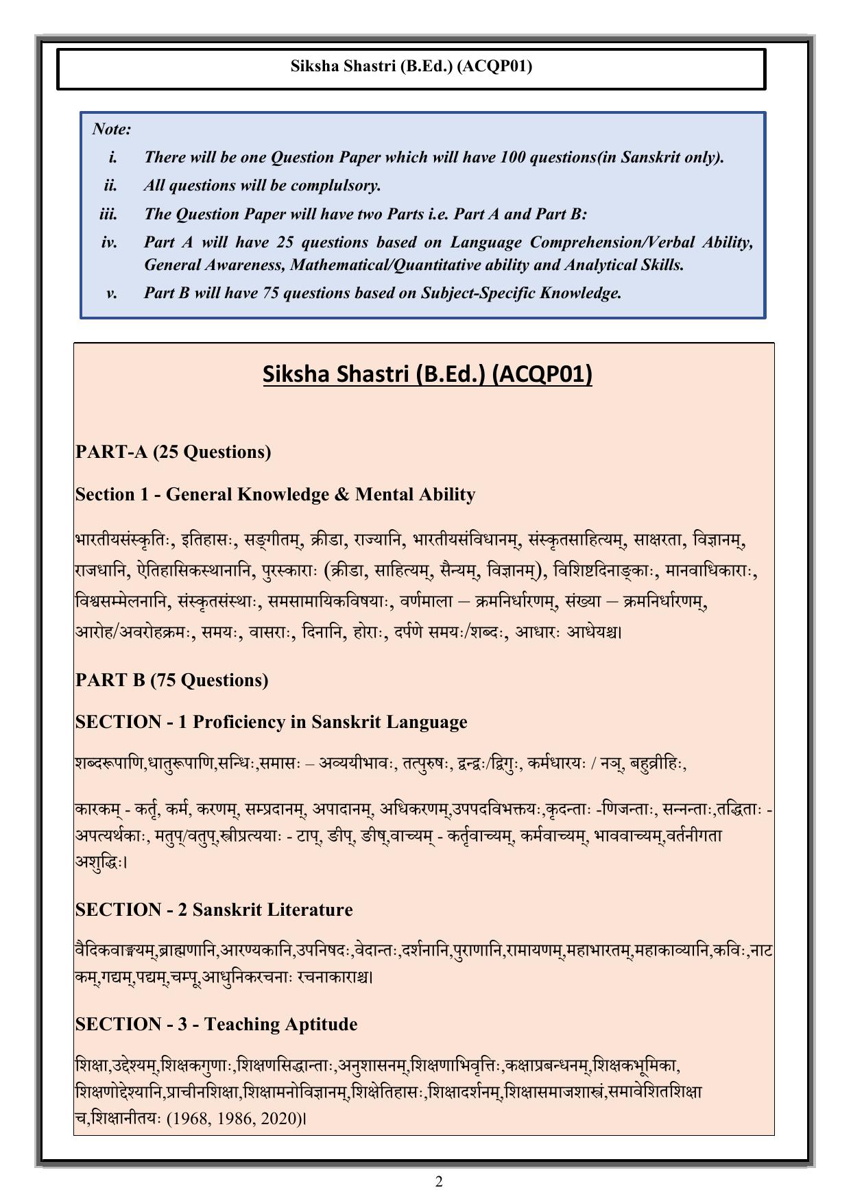 CUET PG Acharya Syllabus - Page 2
