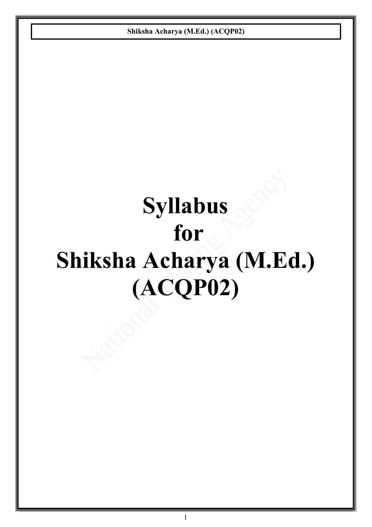 CUET PG Acharya Syllabus - Page 3