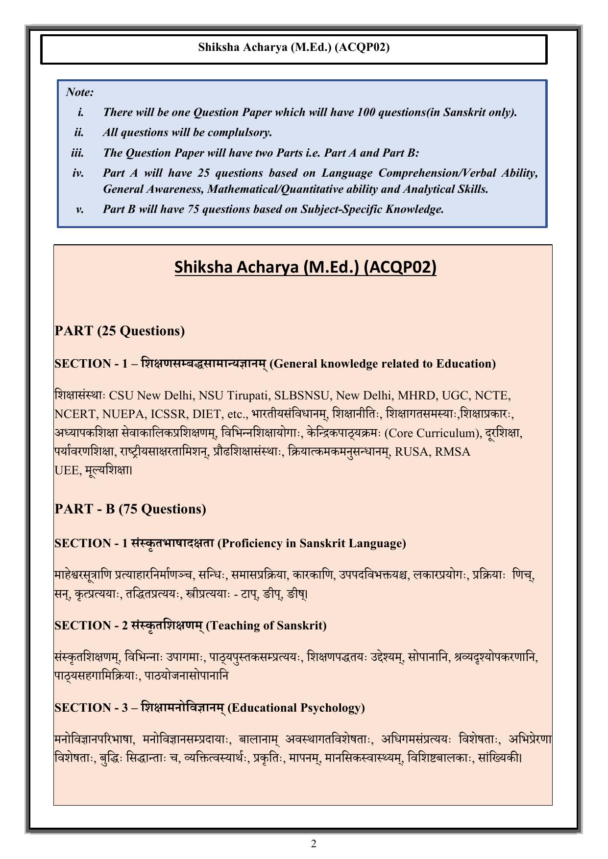 CUET PG Acharya Syllabus - Page 4