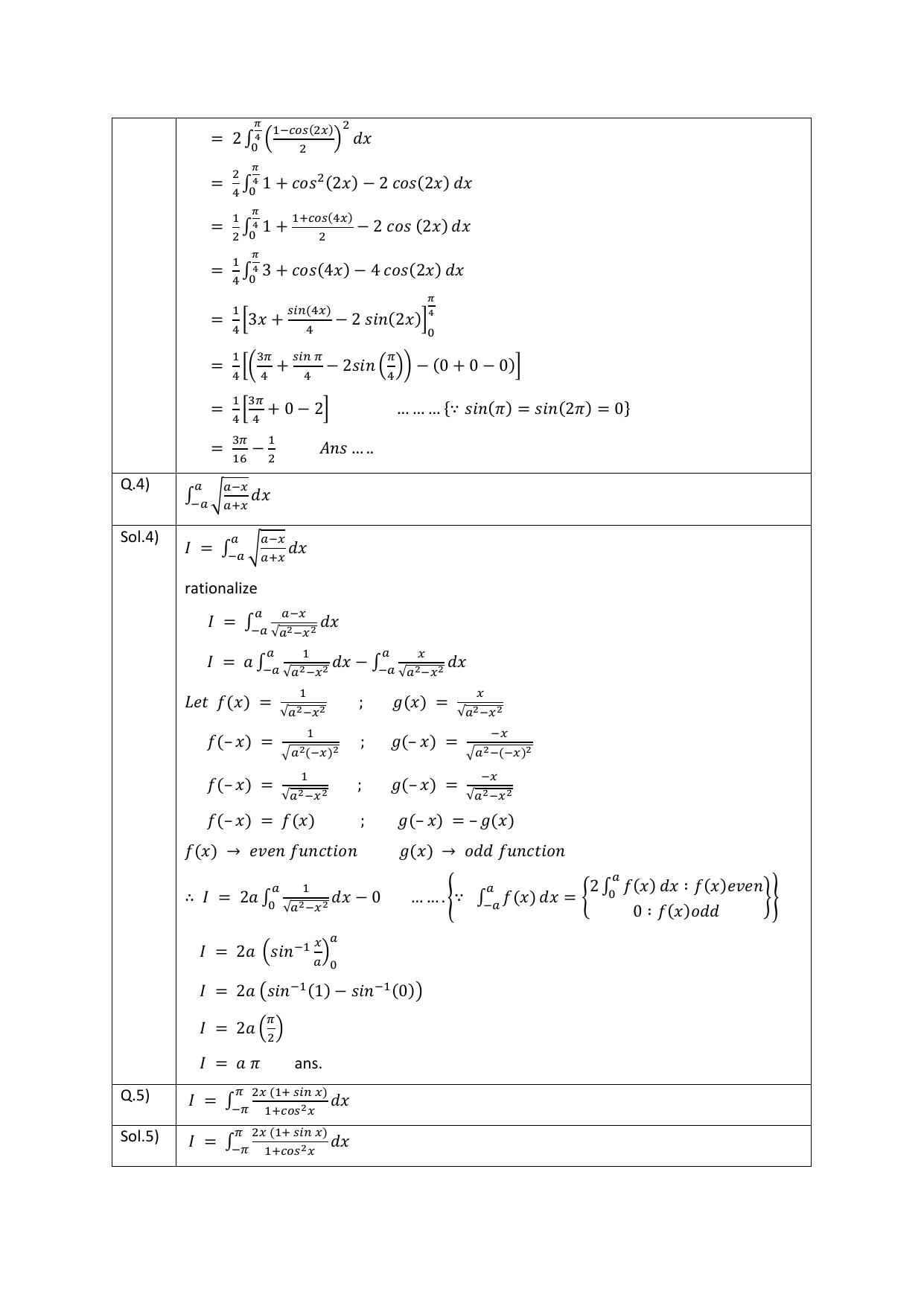 CBSE Class 12 Maths Worksheets Definite integrals Assignment 5 - Page 2