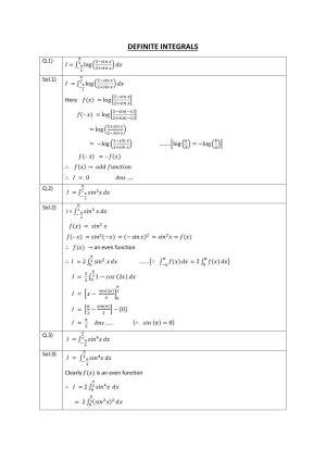 CBSE Class 12 Maths Worksheets Definite integrals Assignment 5